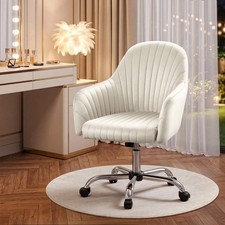 Velvet Desk Chair for Home Office, Modern Adjustable Swivel Task Chair, Women...