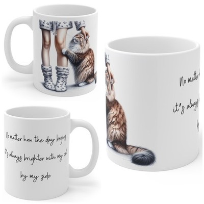 Tabby Cat Tasse, Morning Cat Kuscheltasse