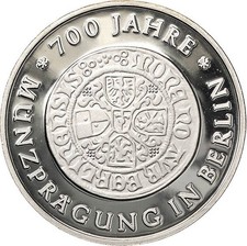 DDR 10 Mark A 1981 Berlin, PROBE 1981 Probe 700 Jahre M&uuml;nzpr&auml;gung PP (A6.0.68)