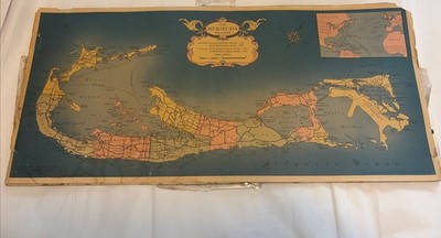 Vintage 1950s Rand McNally Pictorial Map Bermuda Islands
