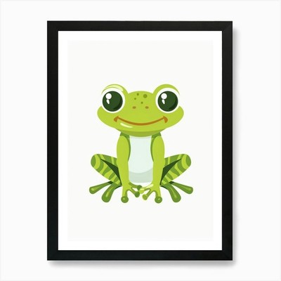 Cute Frog 4 Art Print Framed Wall Art Poster Canvas Print Picture