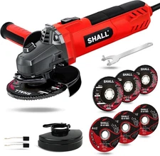 7.5Amp 4-1/2 Inch 12000 RPM Angle Grinder with 2 Guards 3 Cutting Wheels 3 Discs