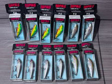Lot of 12 rapala f-5 minnow original floating lures 2" 1/16oz