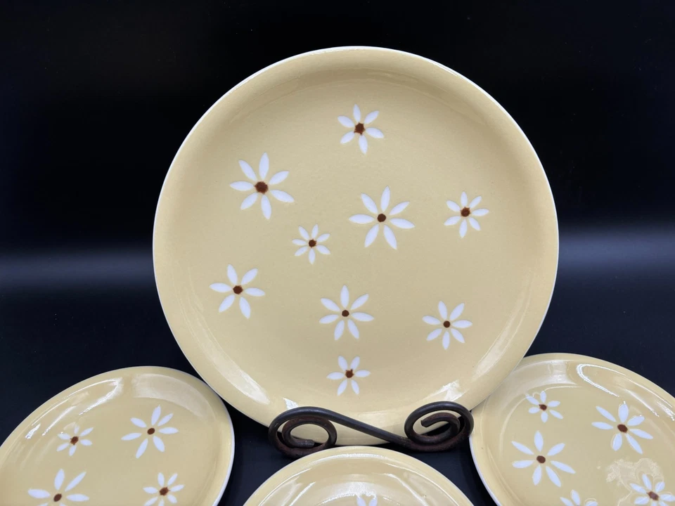 Harkerware "BROWN EYED SUSAN" Gres Amarillo ~ Juego de Postres: Platos, Servidor Foto 2 de 4