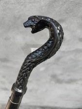 Black Solid Cobra Snake Head Handle For Victorian Wooden Walking Stick Cane Gift