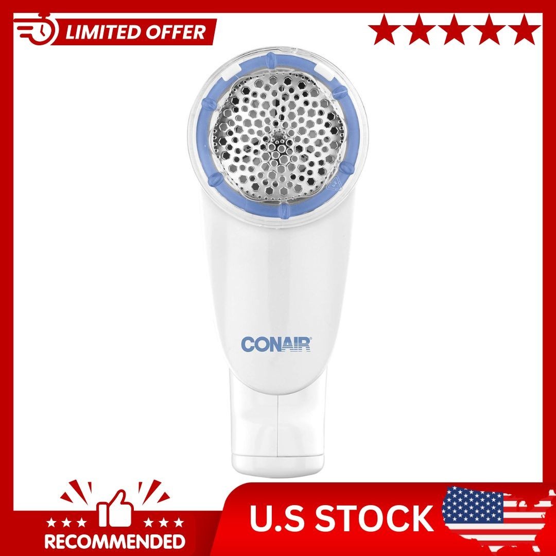 Conair Battery Operated Fabric Defuzzer/Shaver, White, Regular