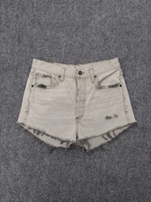 Citizens Of Humanity Shorts 27 Gray Frayed Hem Cut Off Denim Button Fly