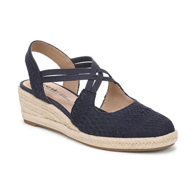 Women's LifeStride Patience Espadrille Shoes Lux Navy Crochet Fabric
