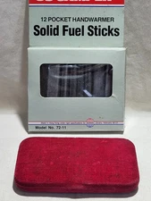 Vintage COGHLAN'S Solid Fuel Hand Warmer -Velvet Cover, With 7 Solid Fuel Sticks