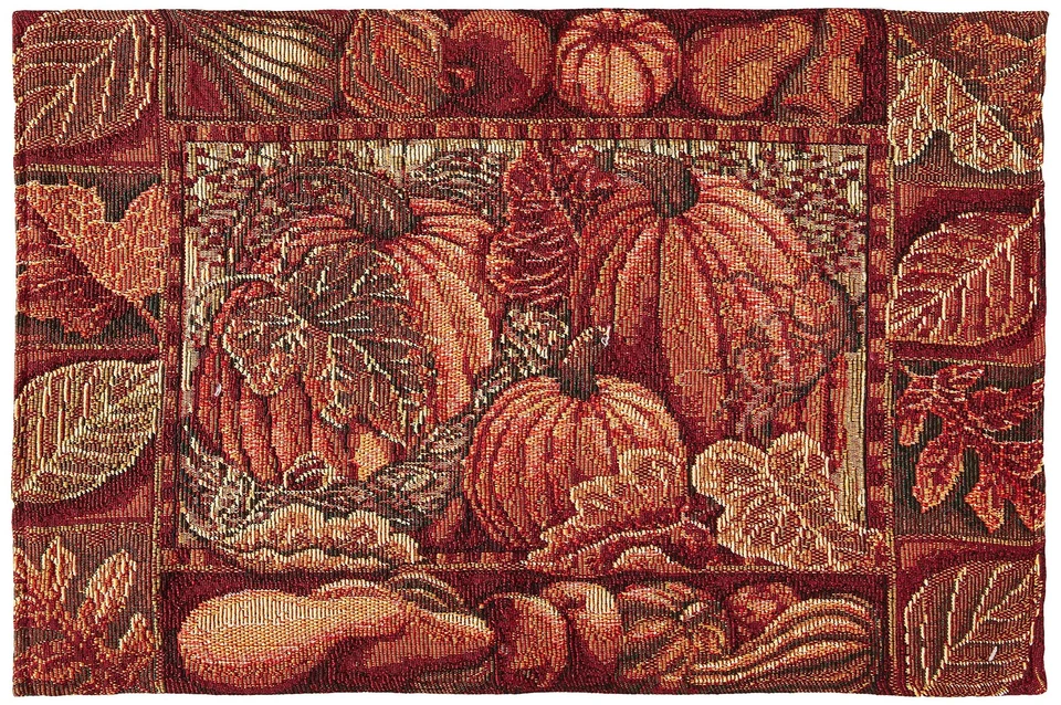 Fall Harvest Thanksgiving Autumn Leaves Sunflowers Fruits Pumpkins Tapestry P... - Image 2 of 3