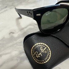 Ray Ban RB 4168 METEOR 601 Sunglasses Black Green Women w/case Italy Used