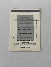Hamilton Radio Communications Inc Houma Louisiana Matchbook Cover 347