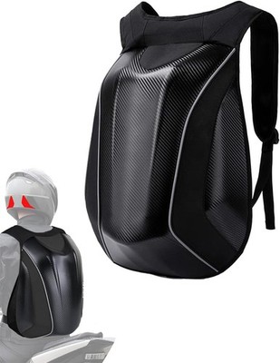 Mochila de motocicleta para hombre resistente al agua de fibra de carbono