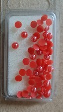 Rayher acrilico mezze perle rosso lucido 5 mm iridescente perline artigianali NUOVE IMBALLO ORIGINALE 60 pezzi