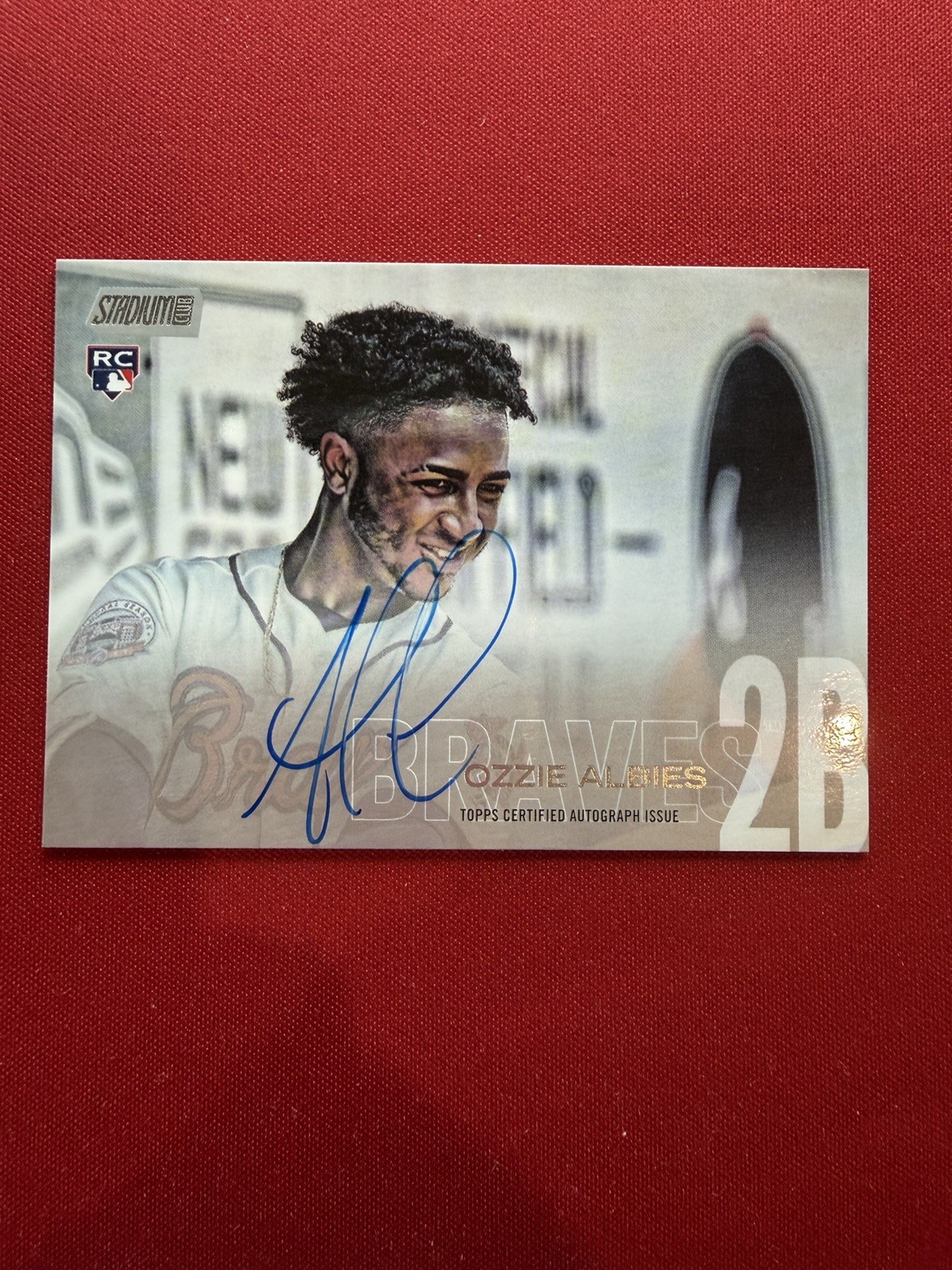 2018 Topps Stadium Club - Ozzie Albies #SCA-OA Rookie Auto Braves
