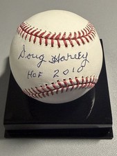 Doug Harvey HOF 2010 Signed Inscribed OML Baseball TRISTAR Authentic #2/3