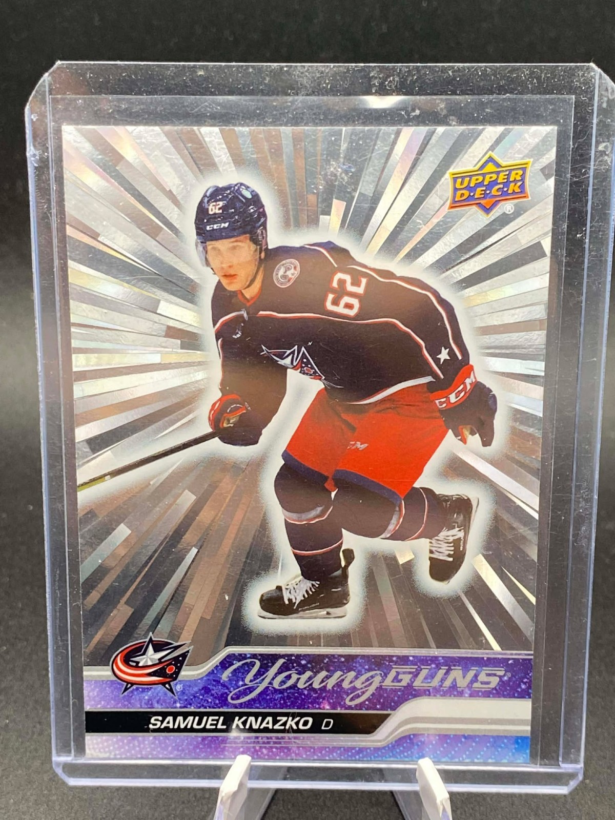 2023-24 Upper Deck Young Guns Outburst Silver Samuel Knazko Rookie #483 Columbus