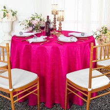 120 inch Round Crinkle Crushed Taffeta Tablecloths, Round Table Cover Linens for