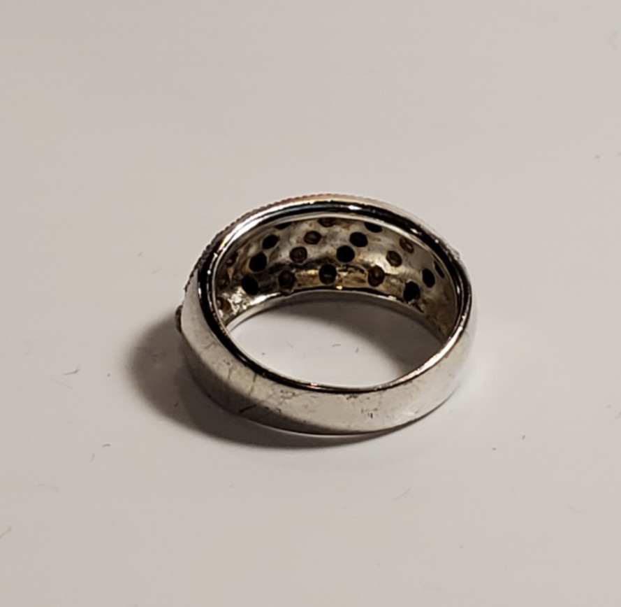 Solid Sterling .925 Silver Band Ring Marcasite an… - image 5