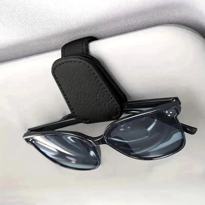 Auto Sonnenblende Sonnenbrille Magnet Leder Halter Brillenaufhänger Clip UK