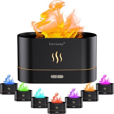 Flame Aroma Diffuser, Upgrade 7-Colour Light Diffuser, Essential Oils