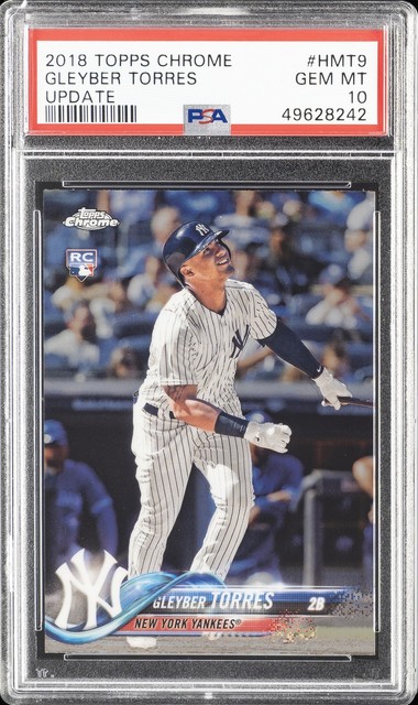 2018 TOPPS CHROME UPDATE #HMT9 GLEYBER TORRES ROOKIE RC PSA 10