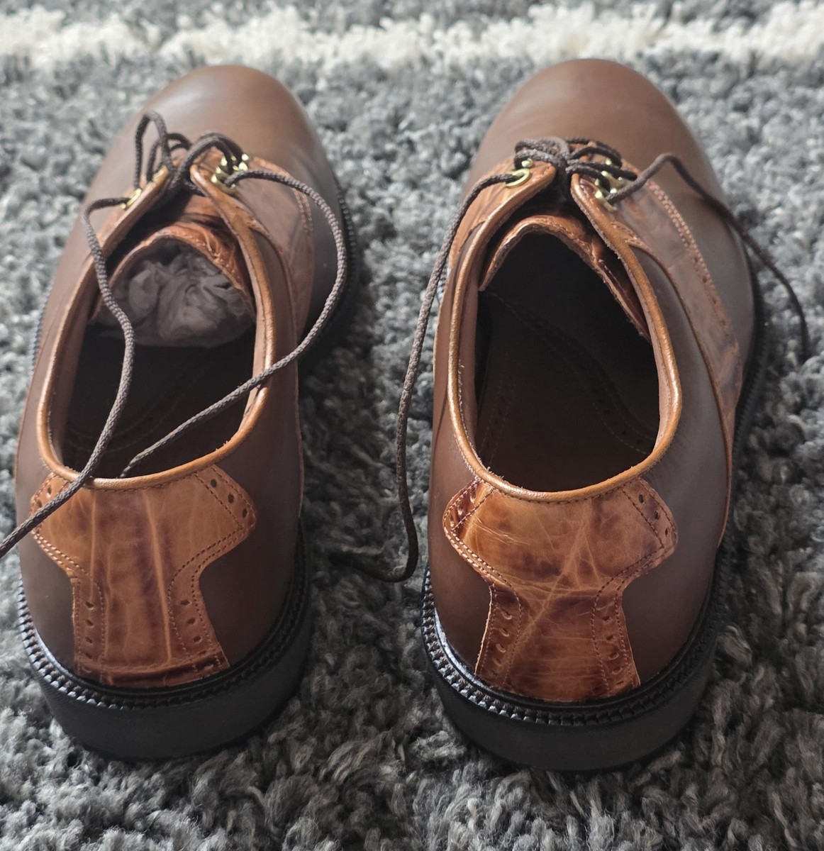 Footjoy Icon Men's Brown 9M Croc Saddle Golf Shoes NWOB | eBay