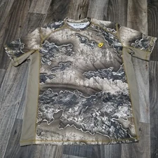 Realtree Excape Shield Series Camo Short Sleeve Shirt Men's Size L Camouflage