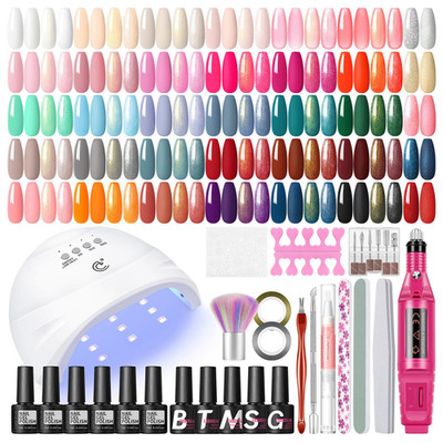 Coscelia 53Pcs Gel Nail Polish Kit U V Light And Drill Starter Kit 35 Colors