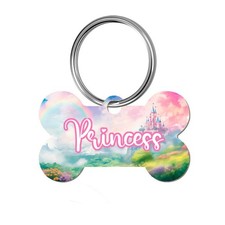 Princess Personalized Pet ID Dog Tag Name Plate Unique Design Girly Cute Castle