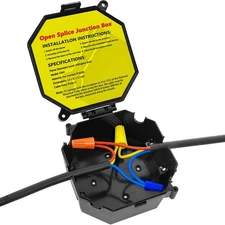 Black Open Splice Junction Box (Single), Electrical Splice Box Wire Junction ...