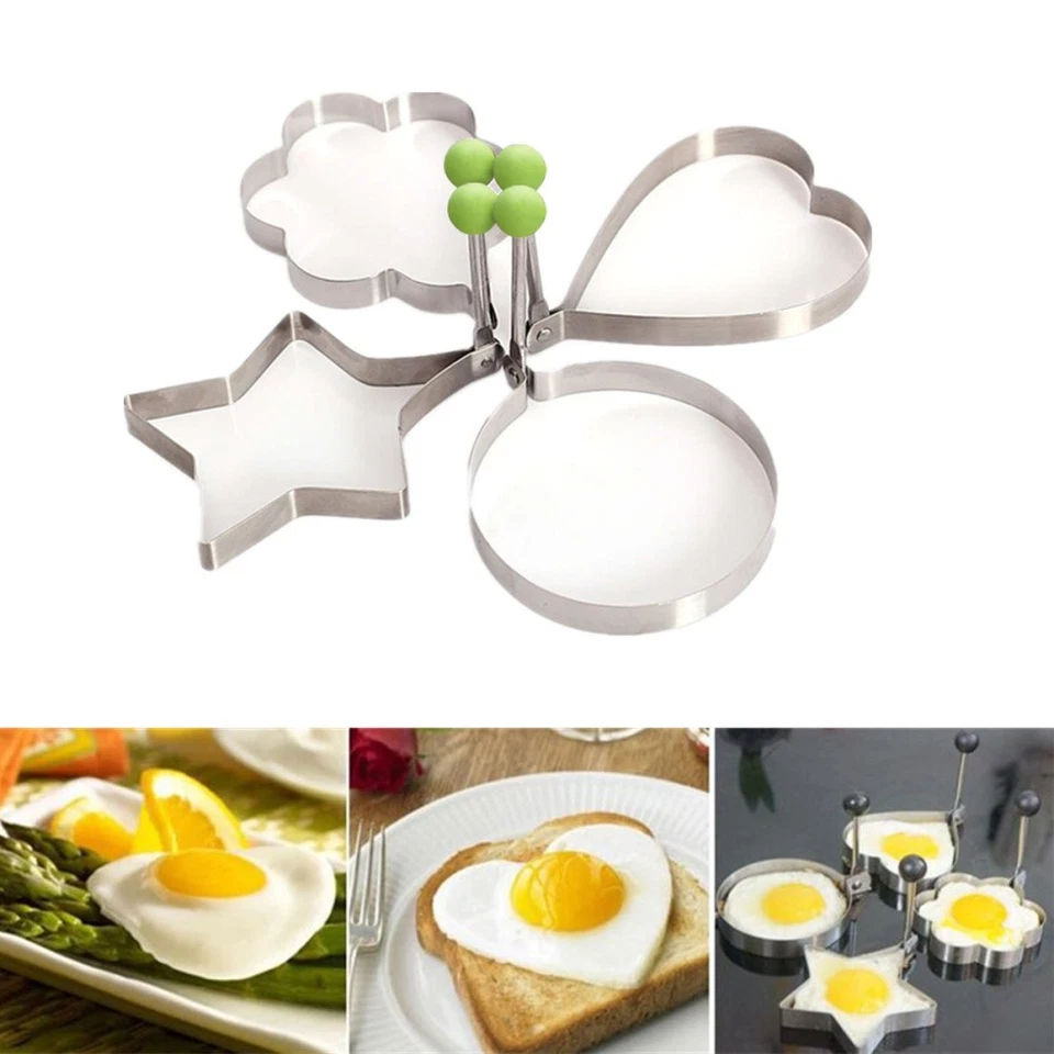 4 pezzi in acciaio inossidabile cuore / tondo / stella pentagramma / - Immagine 4 di 4