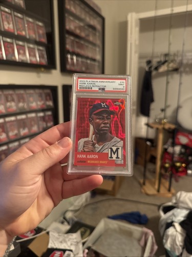 2022 Topps Chrome Platinum Anniversary #44 Hank Aaron Red Lava /5 Psa 9