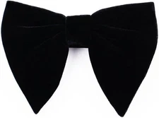 Mens Oversized Velvet Bow Tie Solid Color Formal Tuxedo Pre-Tied Big Black 