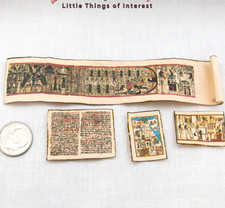 ANCIENT EGYPTIAN ARTIFACTS 1:12 Scale Miniature Readable Papyrus Scroll 4 Pc