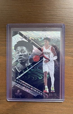 2021-22 Panini Black - Anfernee Simons #55 Silver /75