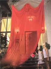 New Celebrate Spooky Halloween Floating Red Devil Horns 7ft Tall Decoration Only