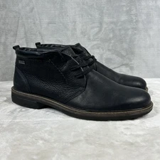ECCO Turn Gore-Tex GTX Chukka Boots Black Leather Men's US 13 EU 47 Lace Up Nice