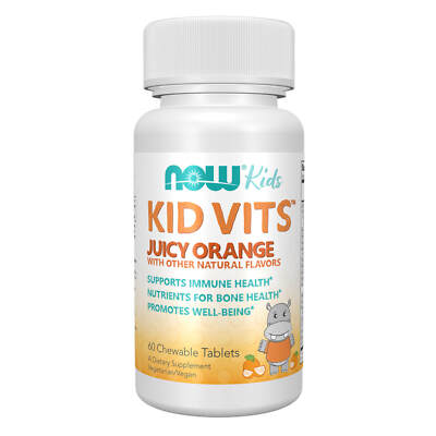 NOW Kids Supplements Kid Vits Multivitamin Juicy Orange, 60 Chewables