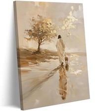 Jesus Lamb Canvas Wall Art Bible story Jesus Leaves the 99 Sheep Painting Pic...