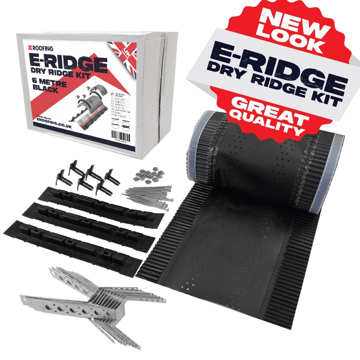 Eridge Dry Ridge System 6m Kit Black 4 In X Eroofingeridge Dry Ridge eridge-dry-ridge-system-6m-kit-black-4-in-x-eroofingeridge-dry-ridge