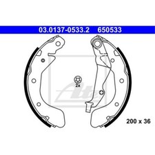 ATE Bremsbackensatz Bremsbacken hinten mit Hebel für Opel Karl C16
