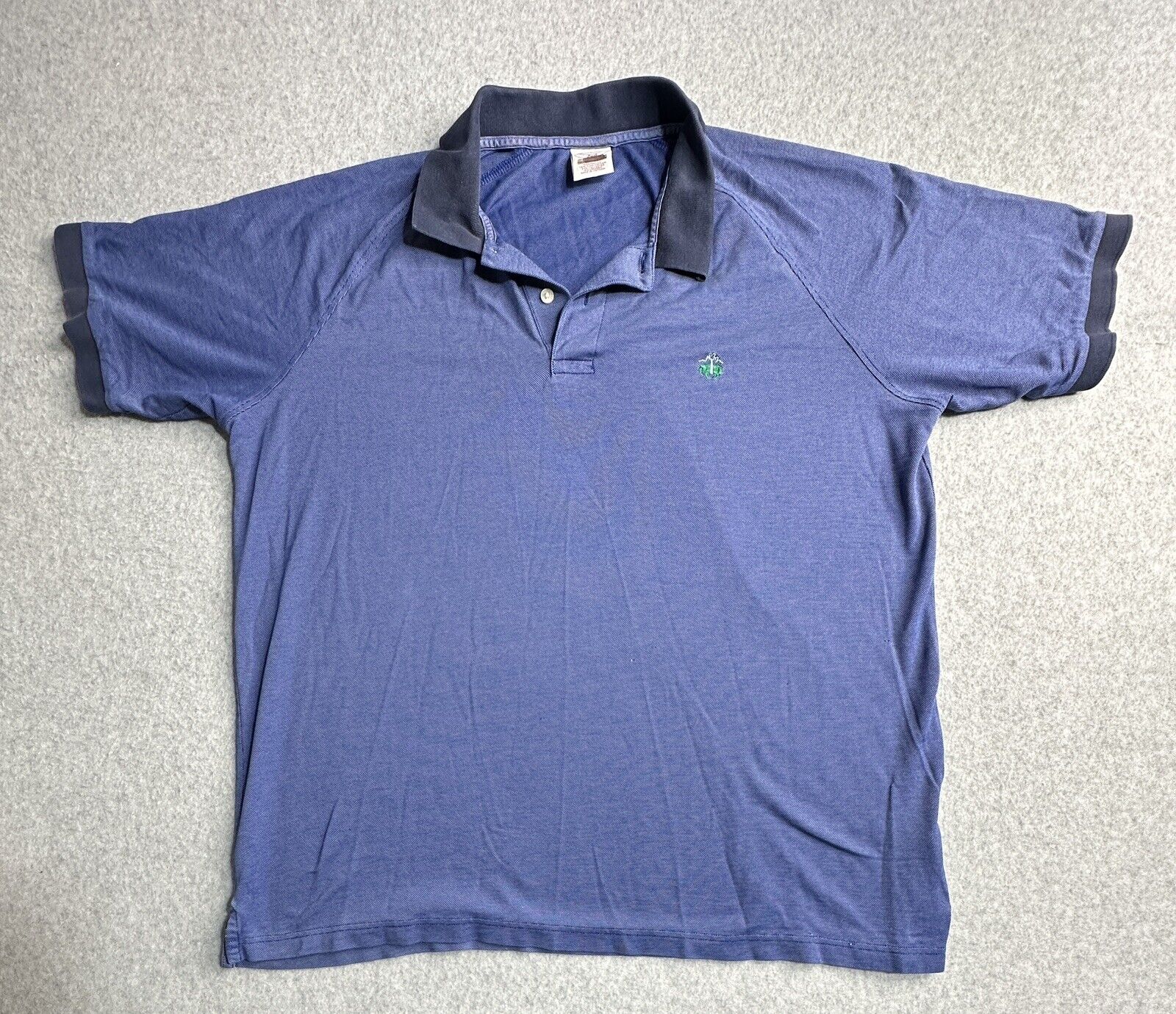 Brooks Brothers Polo Shirt Adult Large Blue Green Sheep Performance Preppy Mens