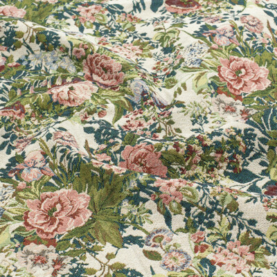 Vintage Camellia Floral French Jacquard Tapestry Upholstery Fabric for Sewing