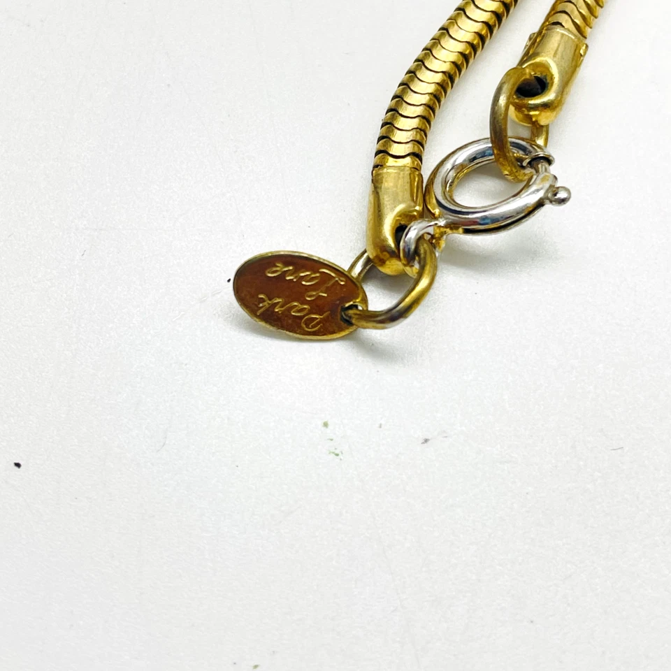 Collar Cadena Serpiente PARK LANE Tono Dorado Perla Simulada Gota Dije De Colección Foto 4 de 4