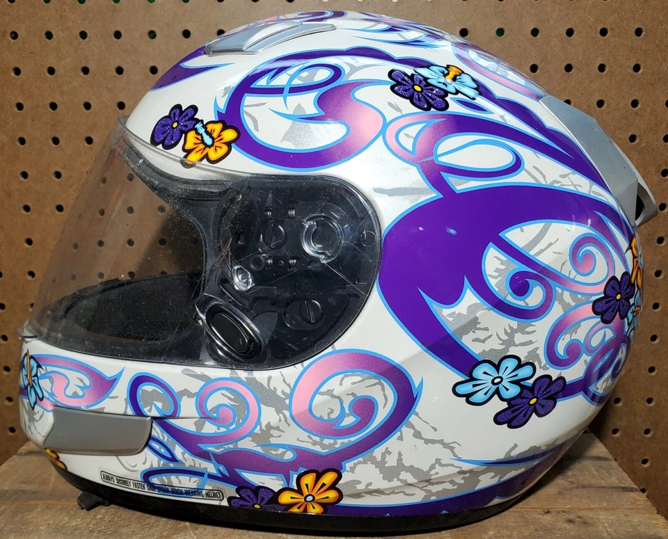 HJC Lola CL-SP Flyin' Colores Púrpura, Azul, Plata, Blanco Usado Mujer Pequeño Foto 3 de 4