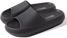 32 Degrees Unisex Cushion Slide Sandals, Black, S