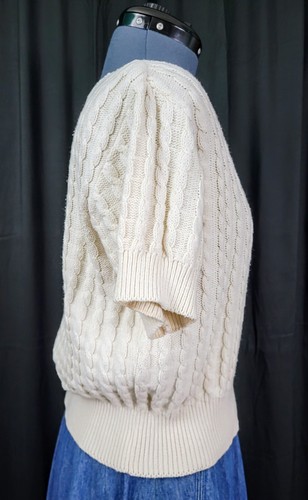 Maglione Vintage Knits Landing Bianco Crema S/S Cablato Taglia M/L? - Foto 12 di 15