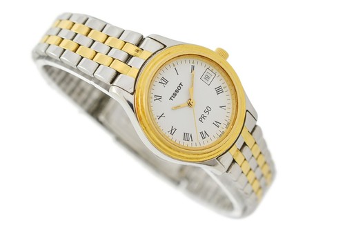 VINTAGE Tissot PR 50 Bi-Metallo Acciaio Orologio al Quarzo Donna 779 | eBay