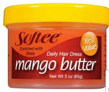 SOFTEE Mango Butter with Shea Butter  Coconut Oil Daily Hair Dress 3 fl.oz